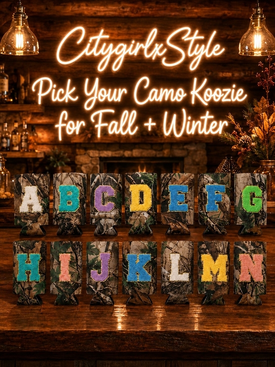 Other - Camo Koozie - Custom Letter Design (Multiple Colors)